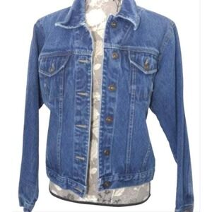 Vintage‎ 725 Originals Jacket Womens M Blue Denim 90s Y2K Grunge Cotton Retro